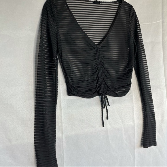 Striped Long Sleeve Crop Top - Picture 12 of 12